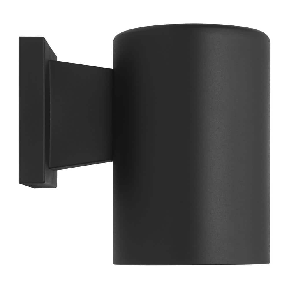 Textured Black Cylinder Outdoor Wall Sconce