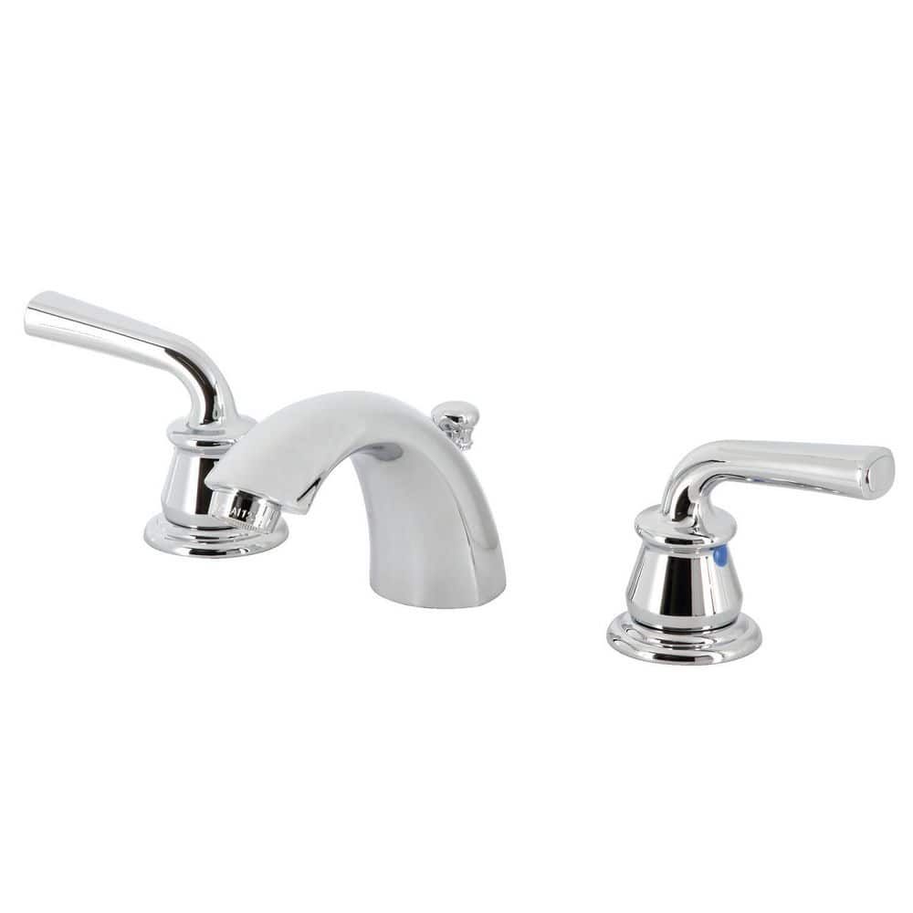 Kingston Brass Restoration 2-Handle 8 in. Mini-Widespread Bathroom Faucets with Plastic Pop-Up in Polished Chrome