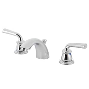 Restoration 2-Handle 8 in. Mini-Widespread Bathroom Faucets with Plastic Pop-Up in Polished Chrome