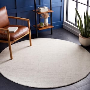 Abstract Ivory/Beige 4 ft. x 4 ft. Speckled Round Area Rug