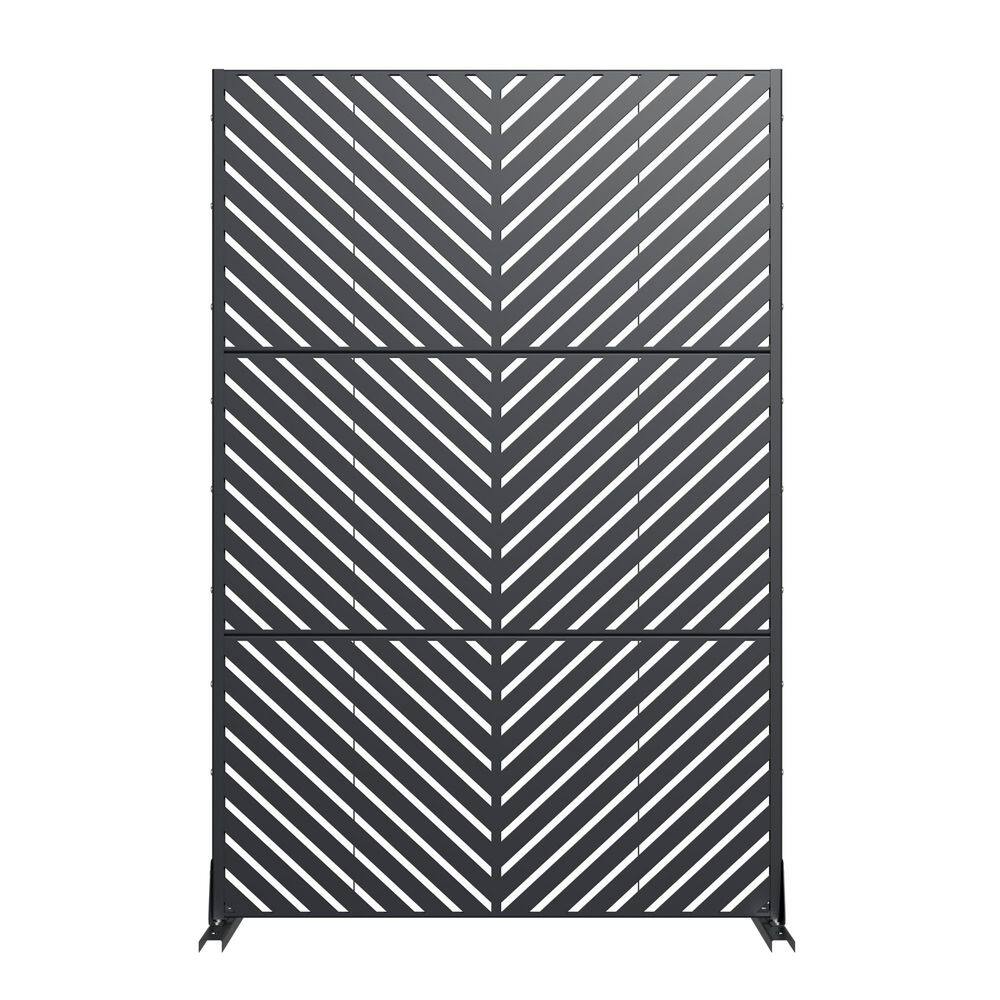 16 in. L x 72 in. H x 47 in. W Galvanized Metal Wall Sculptures Outdoor Privacy Screens Garden Fence in Dark Gray price history on PriceWatchPro