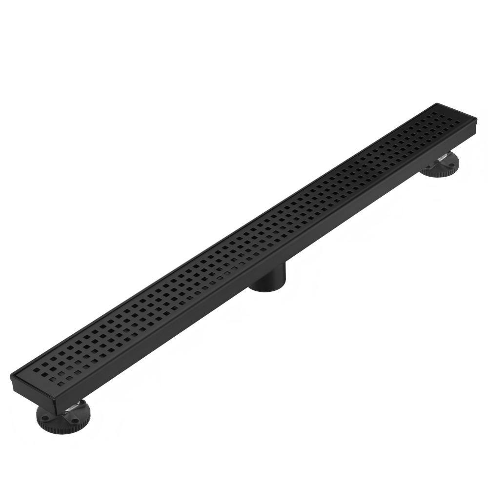 36 in. Linear Shower Drain with Removable Grid Grate and Hair Strainer in Matte Black price history on PriceWatchPro