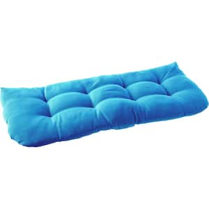 44 in. x 19 in. x 5 in. Replacement Indoor/Outdoor Solid Loveseat Cushion, Teal