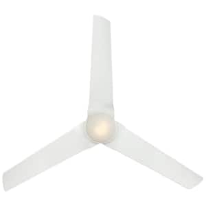 Java 54 in. Integrated LED Indoor/Outdoor Flat White Ceiling Fan with Light and Remote Control