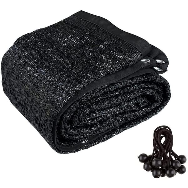 Agfabric 70% 10 ft. x 20 ft. Black Sun-Block Shade Cloth Net Mesh
