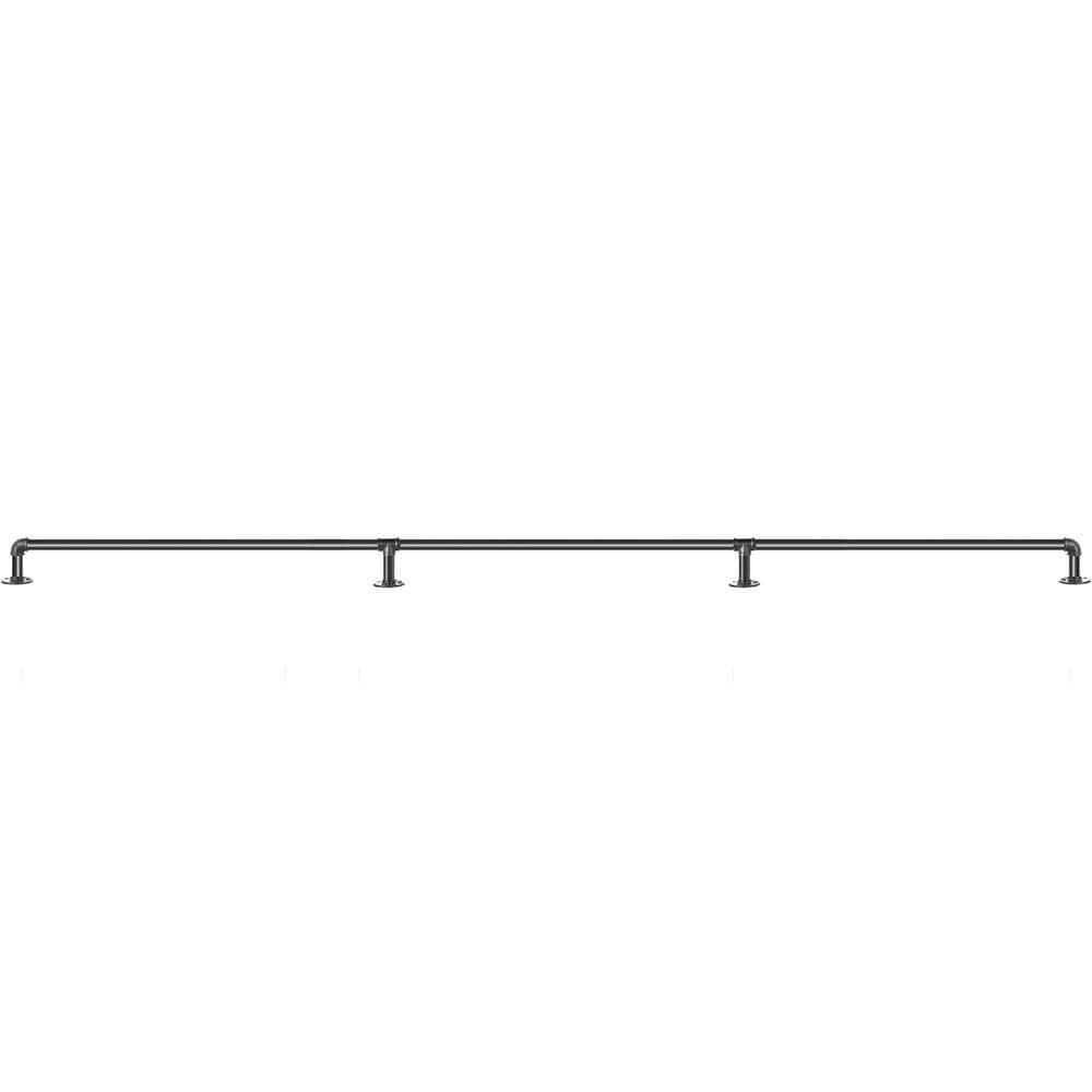 Wall Mount Pipe Stair Handrail, 9 ft. Staircase Handrail, 106.2 in. H x 3.74 in. W, Black Carbon Steel Stair Railing Kit price history on PriceWatchPro