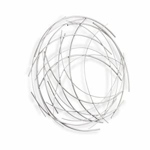 25 .5 in.Silver Metal Abstract Round Hanging Wall Art Decor