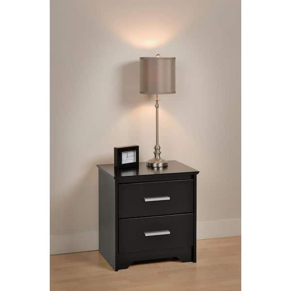 Prepac Coal Harbor 2-Drawer Black Nightstand