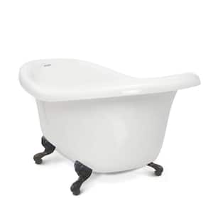 Chelsea 60 in. Acrylic Slipper Clawfoot Bathtub in White with Old Bronze Imperial Feet
