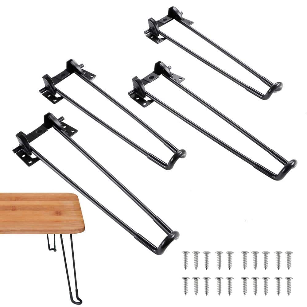 16.5 in. Metal Folding Hairpin Table Legs with Mounting Screw for Furniture