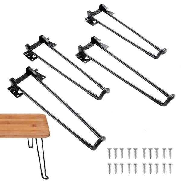 Angel Sar 16.5 in. Metal Folding Hairpin Table Legs with Mounting Screw for Furniture Home DIY Projects Black 4 Pack AXKT9035 The Home Depot