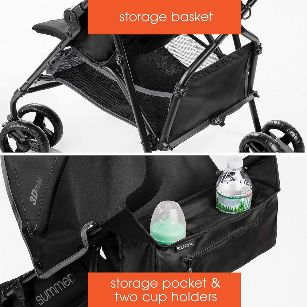 Gray Steel Lightweight Umbrella Stroller with Sun Visor