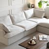 J&E Home 122.82 in. 4-Pieces Flared Arm Modular Velvet Modern Sectional Sofa in White 4-Pieces JE-120WE-2345