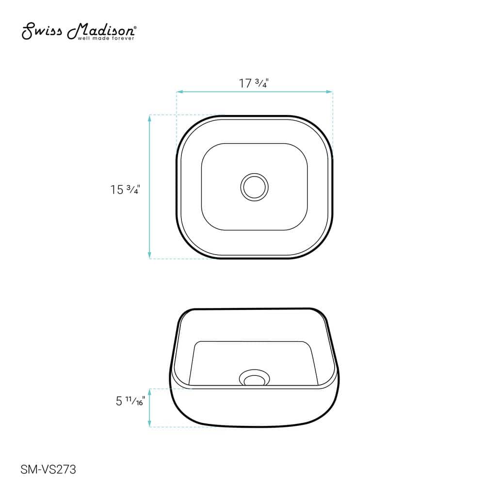 Château White Ceramic Above-Counter Vessel Sink