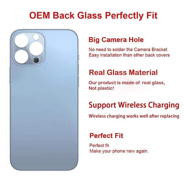 Vrbgify iPhone 13 Pro Max Rear Back Glass Replacement, 6.7 in