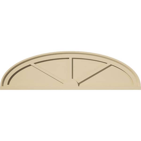 Ekena Millwork 40 in. W x 11 in. H x 2 in. P Elliptical 3 Spoke Signature Urethane Pediment, Primed Tan