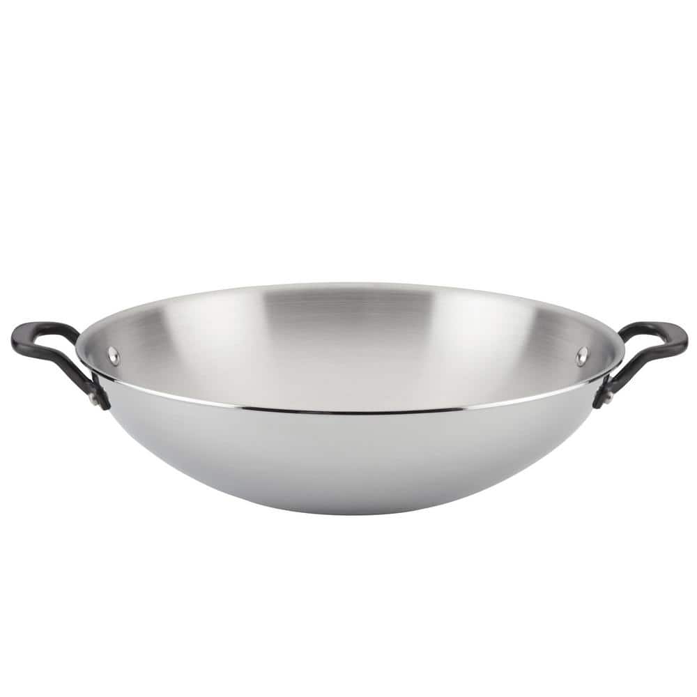 Circulon Clad Stainless Steel Stir Fry Pan with Hybrid SteelShield, 12.5  Inch, Silver & Reviews