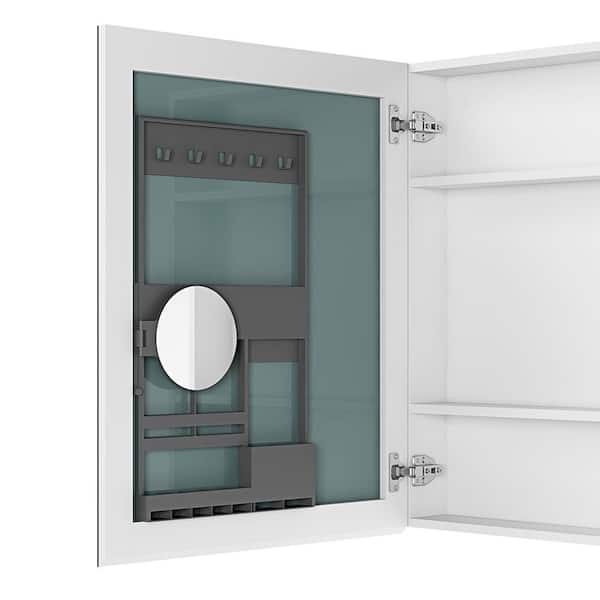 24 in. W x 30 in. H Rectangular Engineered Wood Medicine Cabinet with Mirror and Left Opening Door