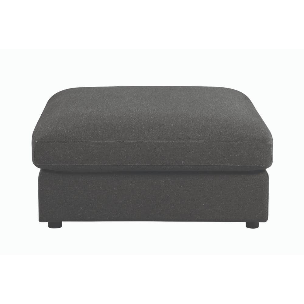 Gray Fabric Square Accent Ottoman