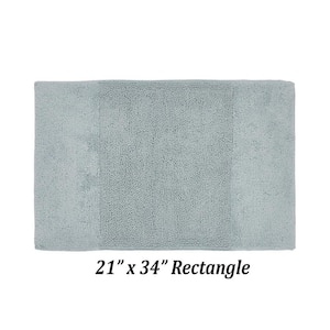 Granada 21 in. x 34 in. Blue 100% Cotton Rectangle Bath Rug