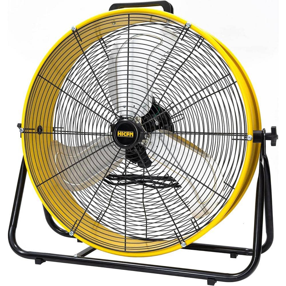 24 in. 8200 CFM Portable High Velocity Drum Fan in Yellow with 3-Speed for 