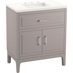Seer 30 in. W x 18 in. D x 36 in. H Single Sink Freestanding Bath Vanity in Mohair Grey with Quartz Top