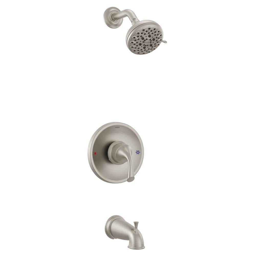 Spot Resist Brushed Nickel Wall Mounted Shower and Tub Set