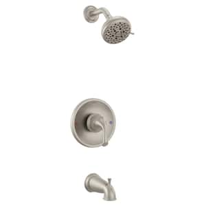 Idora Single Handle 5-Spray Patterns Tub and Shower Faucet 1.75 GPM in Spot Resist Brushed Nickel (Valve Included)