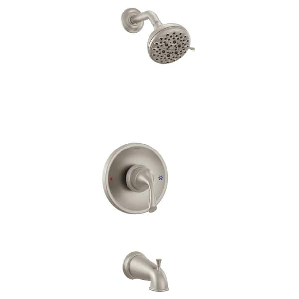 MOEN Idora Single Handle 5-Spray Patterns Tub and Shower Faucet 1.75 GPM in Spot Resist Brushed Nickel (Valve Included)