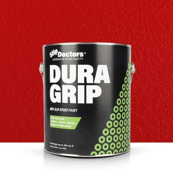 SLIP DOCTORS Dura Grip 1 gal. Red Semi-Gloss Epoxy Non-Slip Exterior/Interior Concrete Sealer for Surfaces
