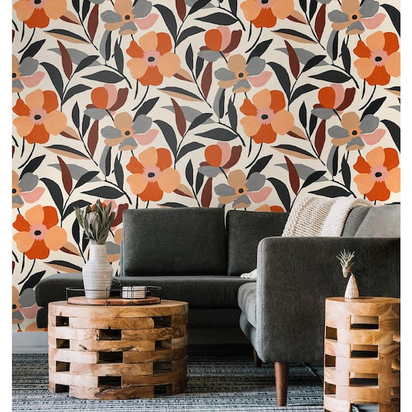 Orange Leopard Peel and Stick Wallpaper