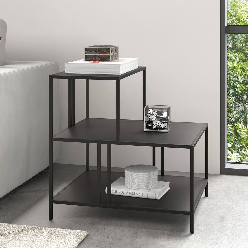 Cortland 24"x24" Blackened Bronze Metal Square Side Table