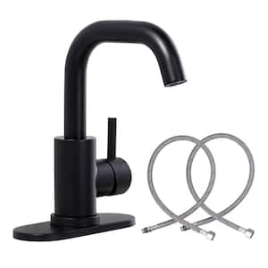 8.9 in. Single Handle Bar Faucet Deckplate Included in Matte Black