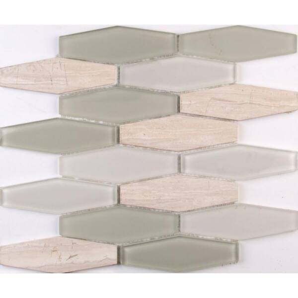 MSI Europa Elongated Hexagon 12 in. x 12 in. x 8 mm Glass and Stone Mesh-Mounted Mosaic Tile (1 sq. ft.)