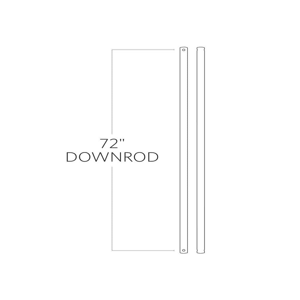 72 in. Brushed Steel Extension Downrod, 1/2 in. Inside Diameter