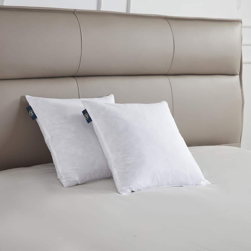 Medium White Cotton Feather Fill Decorative Pillow Set