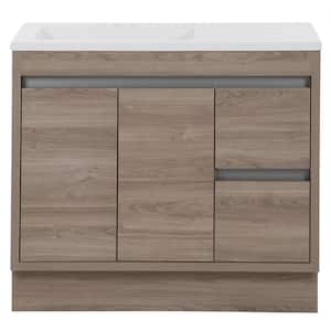 Raine 36 in. W x 19 in. D x 33 in. H Single Sink Freestanding Bath Vanity in Forest Elm with White Cultured Marble Top