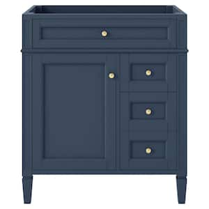 29.3 in. W x 18 in. D x 33 in. H Bath Vanity Cabinet without Top in Blue with with 2 Drawers and a Tip-out Drawer