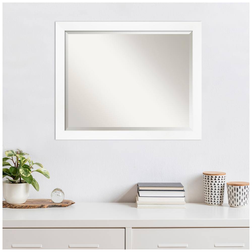 Cabinet White Rectangular Polystyrene Framed Wall Mirror