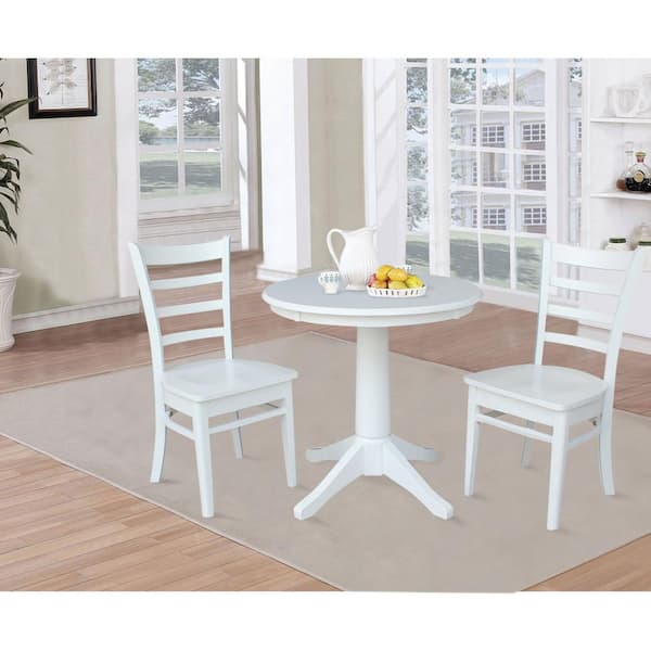 International Concepts Olivia White Solid Wood 30 In Round Pedestal Dining Table K08 30rt 27b Round Pedestal Dining Table, Round White Solid Wood Dining Table