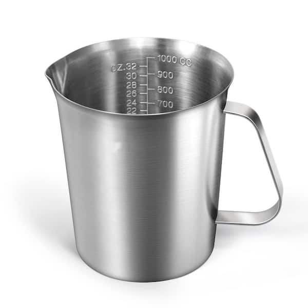Stainless Steel Measuring Cup with Handle, 3 Measurement Scales, Including Cup Scale, ML Scale, Ounce Scale