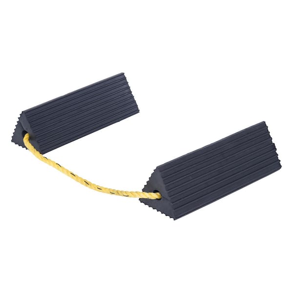 6 in. x 18 in. Rubber Airline Wheel Chock With Rope