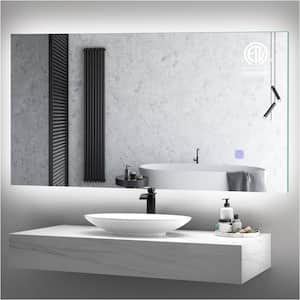 72 in. W x 36 in. H Large Rectangular Frameless Anti-Fog Backlit LED Light Wall mounted Bathroom Vanity Mirror
