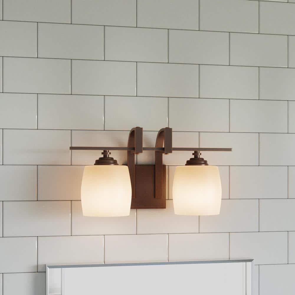2-Light Bronze Vanity Light with Scavo Glass Shade price history on PriceWatchPro