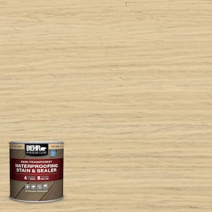 8 oz. #ST-133 Yellow Cream Semi-Transparent Waterproofing Exterior Wood Stain and Sealer Sample