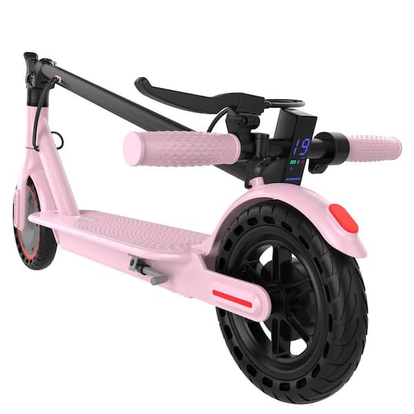 2-Wheel Pink Electric Scooter, Adults Scooter with Double Braking System, 350W Brushless Hub Motor, 5.2Ah Battery