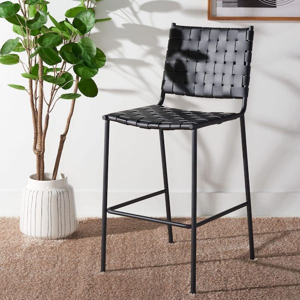 Bahari Black Woven Bar Stool