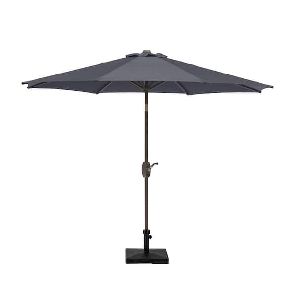 WESTIN OUTDOOR Kingston 9 ft. Market Outdoor Umbrella in Gray with 50 lbs. Concrete Base