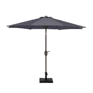 Kingston 9 ft. Market Outdoor Umbrella in Gray with 50 lbs. Concrete Base