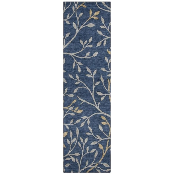Chantille Machine Washable Indoor/Outdoor Abstract ACN3024 Navy 2 ft. x 7 ft. Runner Rug